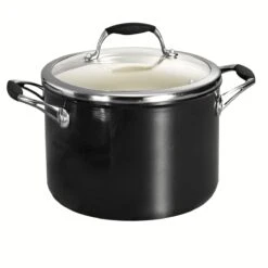 Tramontina 6 Qt Ceramic Covered Stock Pot - Black