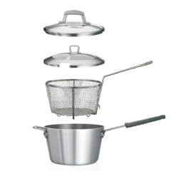 Tramontina 5.5 Qt Aluminum Nonstick Professional Fusion Covered Deep Fryer - Satin -Kitchenware Store 80114512IXM002G