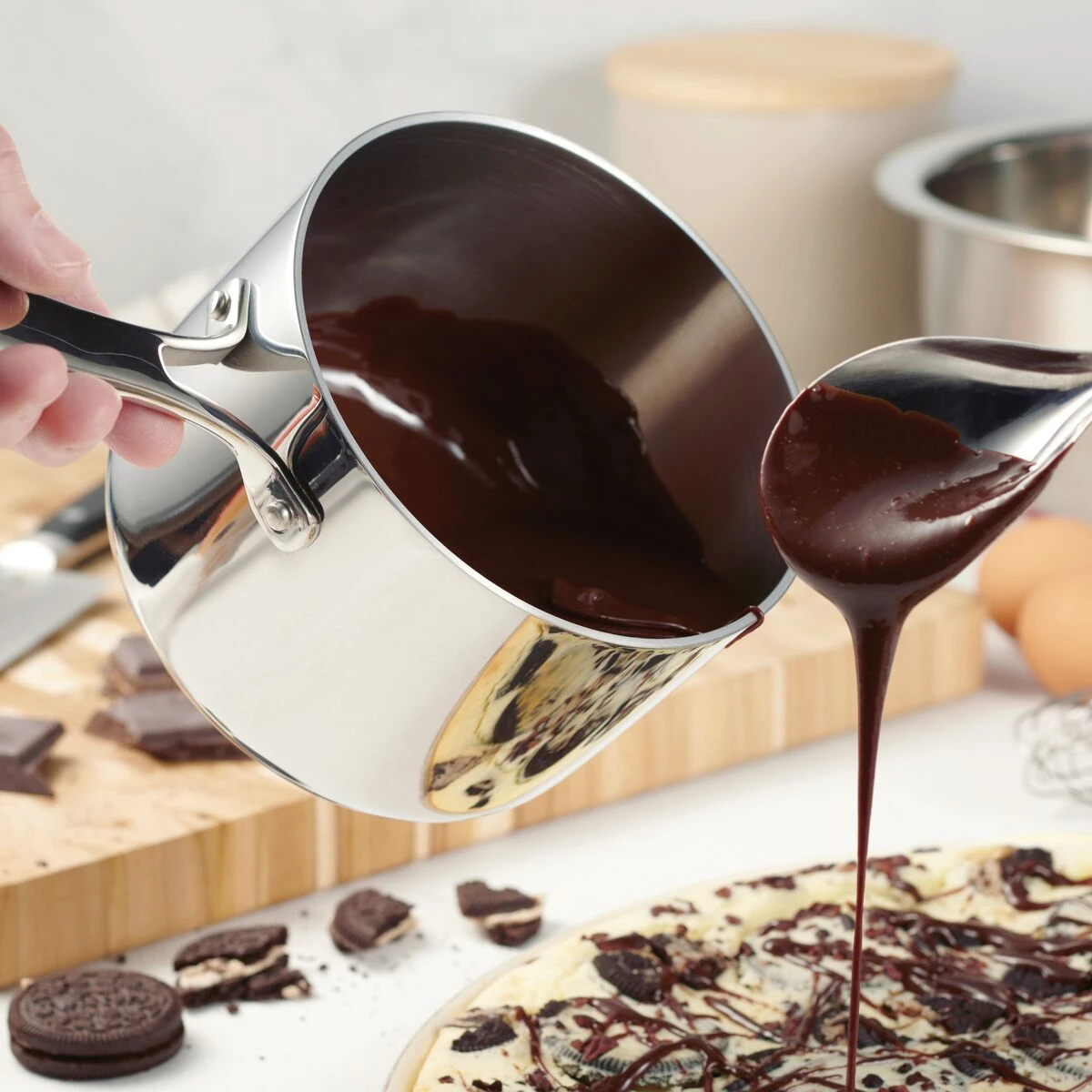 Tramontina 1.5 Qt Tri-Ply Clad Stainless Steel Covered Sauce Pan 1 Tramontina 1.5 Qt Tri-Ply Clad Stainless Steel Covered Sauce Pan