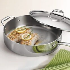 Tramontina Tri-Ply Clad 6 Qt Covered Stainless Steel Deep Sauté Pan