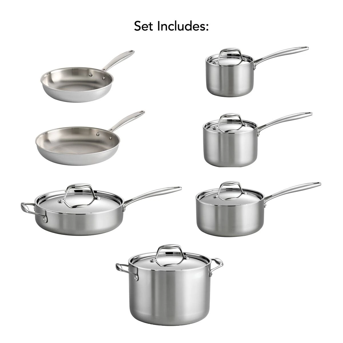 Tramontina 12 Pc Tri-Ply Clad Stainless Steel Cookware Set 3 Tramontina 12 Pc Tri-Ply Clad Stainless Steel Cookware Set - Image 3