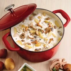 Tramontina 3.5 Qt Enameled Cast-Iron Series 1000 Covered Round Dutch Oven - Gradated Red -Kitchenware Store 80131046IXM002G