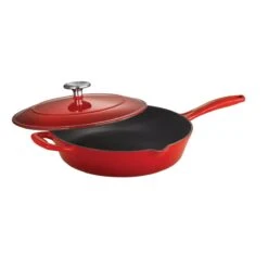 Tramontina 10 In Enameled Cast-Iron Series 1000 Covered Skillet - Gradated Red
