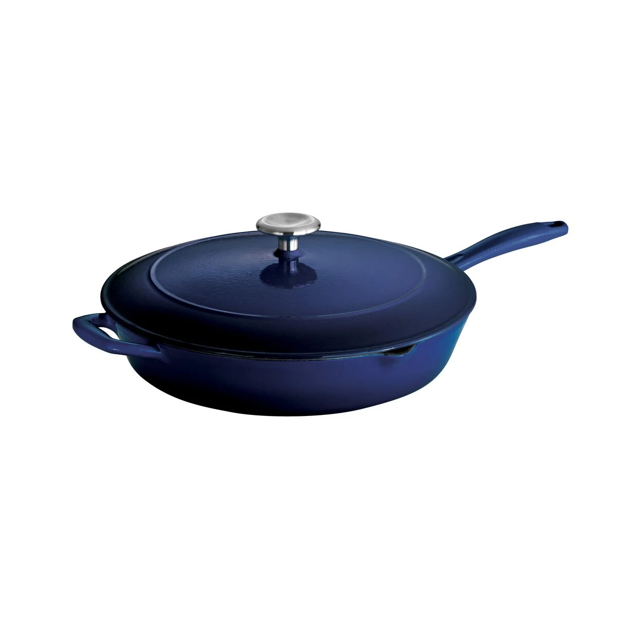 Tramontina 12 In Enameled Cast-Iron Series 1000 Covered Skillet - Gradated Cobalt 4 Tramontina 12 In Enameled Cast-Iron Series 1000 Covered Skillet - Gradated Cobalt - Image 4