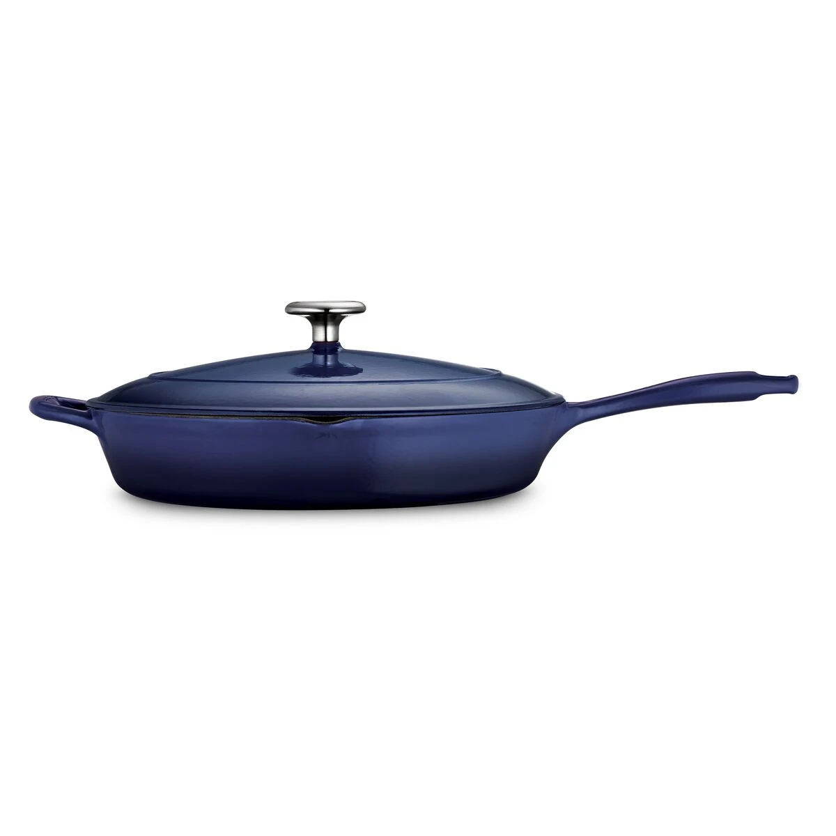 Tramontina 12 In Enameled Cast-Iron Series 1000 Covered Skillet - Gradated Cobalt 3 Tramontina 12 In Enameled Cast-Iron Series 1000 Covered Skillet - Gradated Cobalt - Image 3