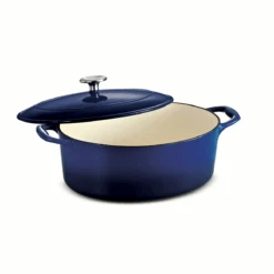 New Arrival 1 Tramontina 5.5 Qt Enameled Cast-Iron Series 1000 Covered Oval Dutch Oven - Gradated Cobalt