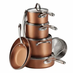 Tramontina 11 Pc Aluminum Nonstick Cookware Set- Copper