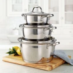 Tramontina Gourmet Selection 6 Pc Stainless Steel Stackable Pots And Pans -Kitchenware Store 80154547IXM001G