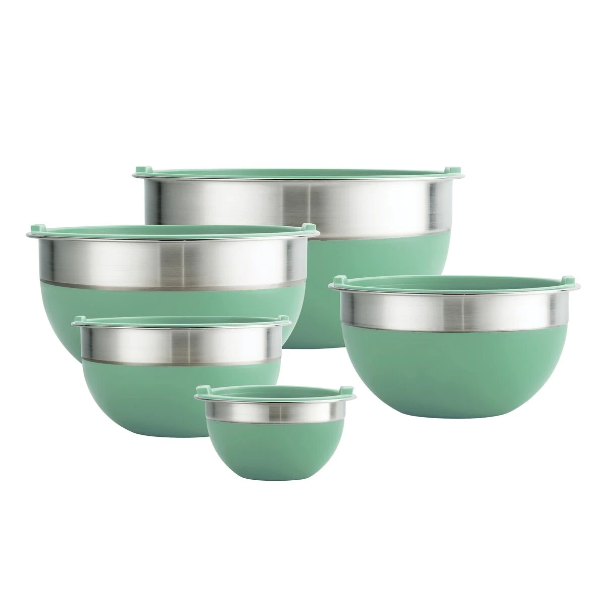 Tramontina 10 Pc Covered Stainless Steel And Silicone Mixing Bowl Set - Mint Green 11 Tramontina 10 Pc Covered Stainless Steel And Silicone Mixing Bowl Set - Mint Green - Image 11