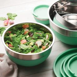 Tramontina 10 Pc Covered Stainless Steel And Silicone Mixing Bowl Set - Mint Green 14 Tramontina 10 Pc Covered Stainless Steel And Silicone Mixing Bowl Set - Mint Green -Kitchenware Store 80202034IXM011G