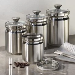 Tramontina 4 Pc Covered Stainless Steel Canister Set