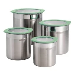 Tramontina 4 Pc Stainless Steel Canister Set - Mint Green