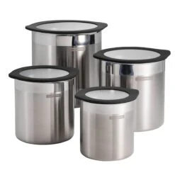 Tramontina 4 Pc Stainless Steel Canister Set - Black