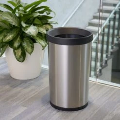 Tramontina 13 Gallon Stainless Steel Open Top Round Trash Bin