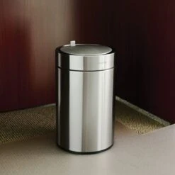 Tramontina 3.17 Gallon Stainless Steel Round Sensor Bin With SS Capped Lid